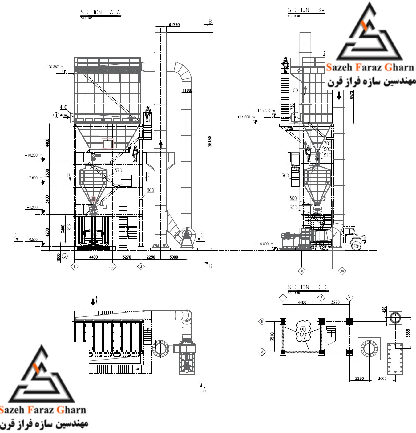 برج سازه غبارگیری کارخانه فولاد